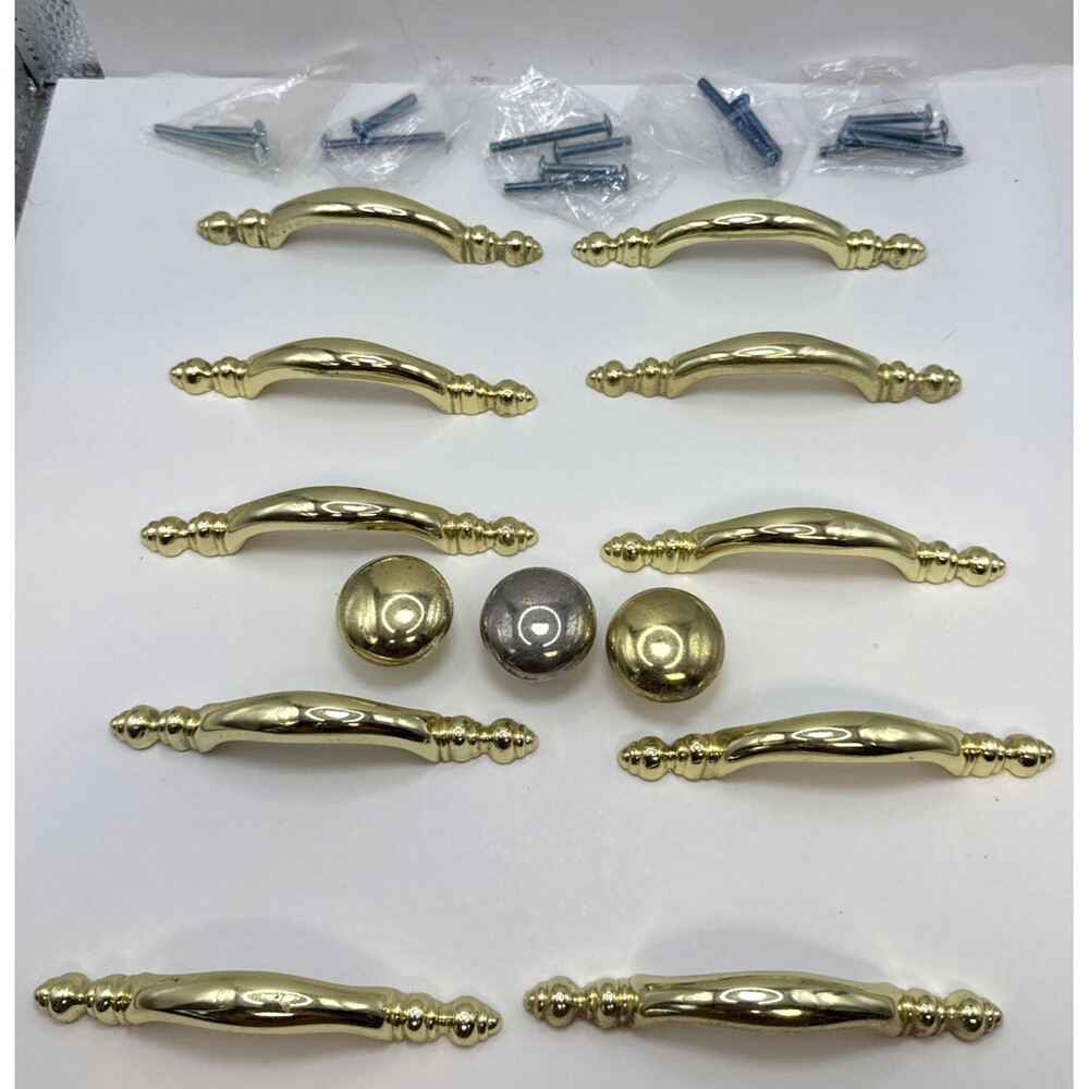Vtg. KBC1 Lot Of  10 Brass Spoon Foot Cabinet Drawer Pulls Handles 43863
